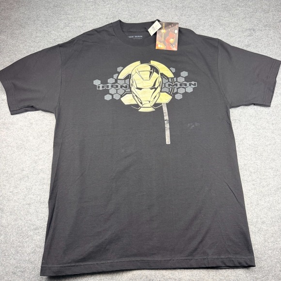 Marvel Other - Iron Man 2008 Movie Mad Engine Gold Face T-Shirt Black XL New With Tags
